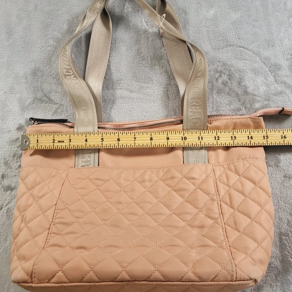 Kenneth Cole Reaction Women OS Quilted Nylon Tote Pouch Set Pink Travel Coquette